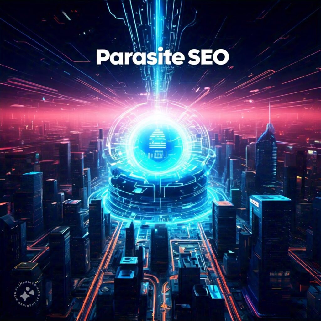 Parasite SEO strategy for improving search engine rankings by leveraging high-authority platforms